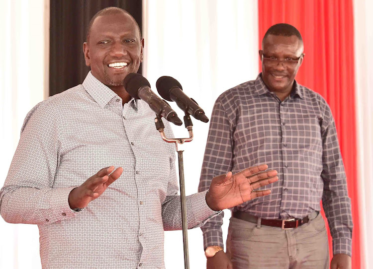 Deputy President William Ruto with Eliud Owalo at the DP's Karen residence on September 14.