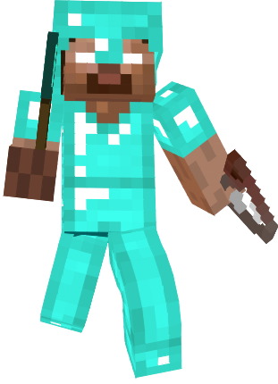 minecraft herobrine with diamond armor