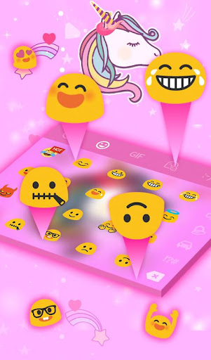 Lovely Cuteness Pink Unicorn Keyboard Theme