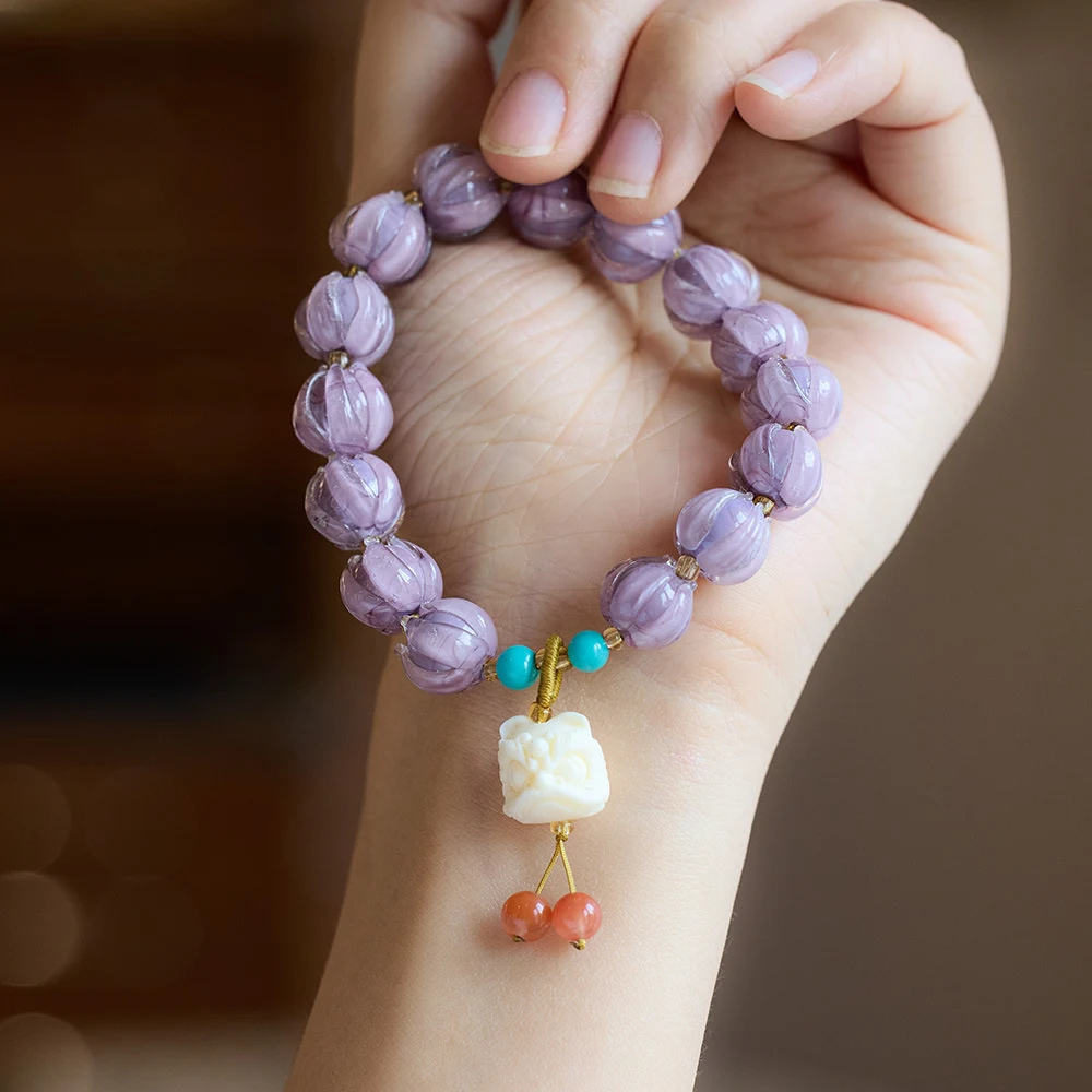 Title 7, Bracelet Xingshi Femme Violet Crépuscule Glacé