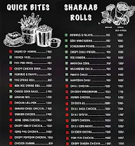 Shabab Rolls menu 1