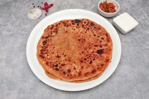 2 Aloo Paratha With Curd And Pickle