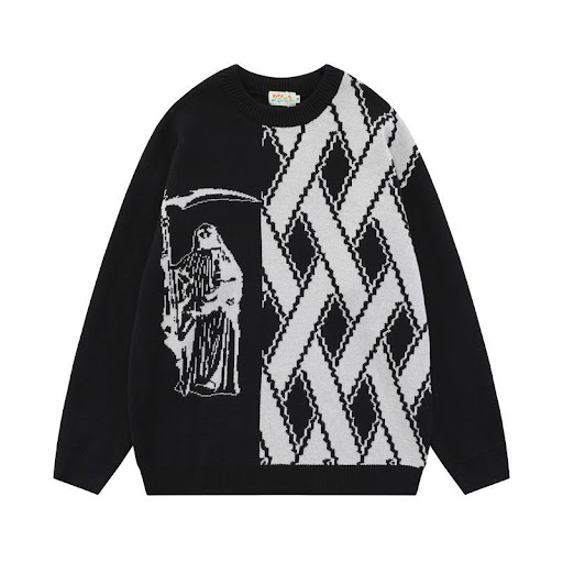 Title 4, Oversize Knit Vintage Anime Couple Sweater – Co...