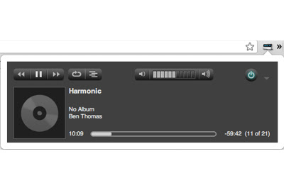 Mini Squeezebox Control chrome extension