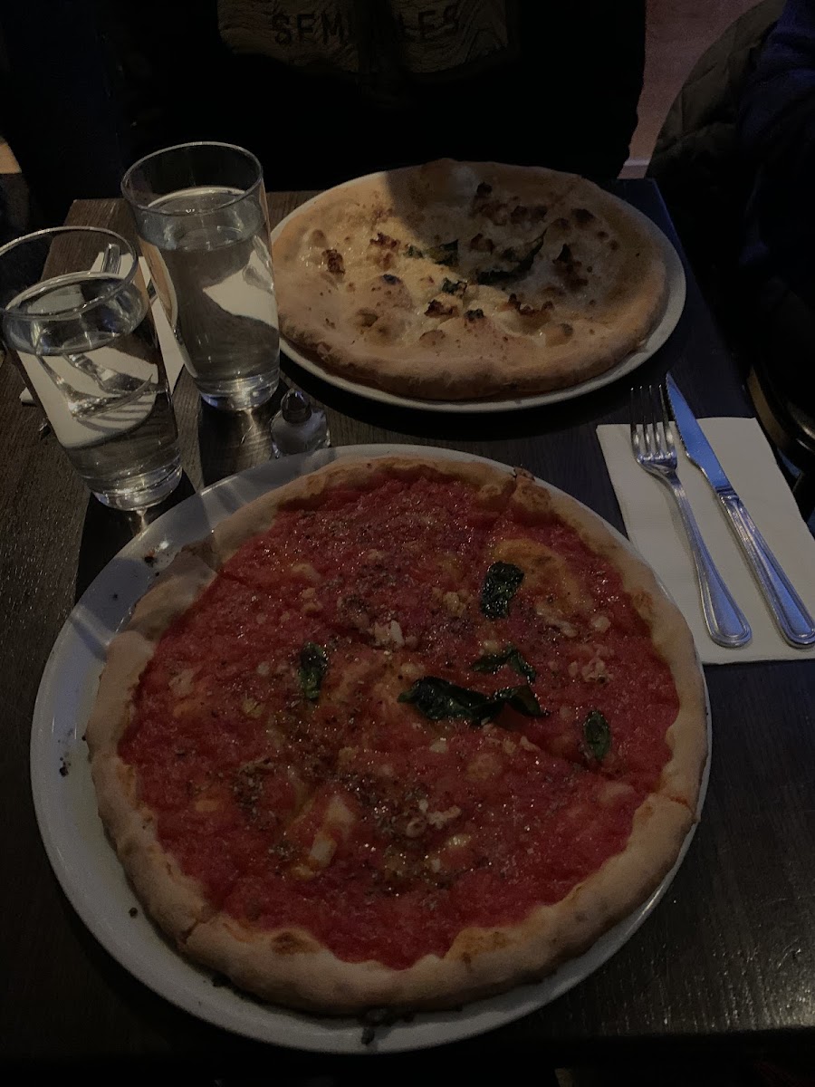 Both gluten free pizzas