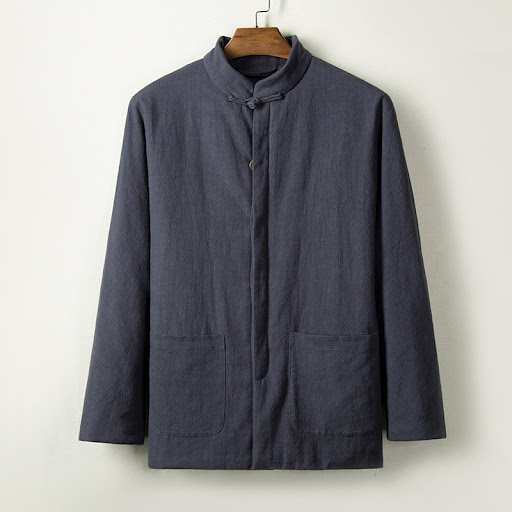 Title 9, Mens Chinese Style Cotton and Linen Stand Coll...