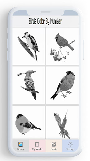 Birds Color By Number, pixel bird coloring