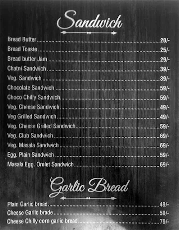 Cafe Spark menu 