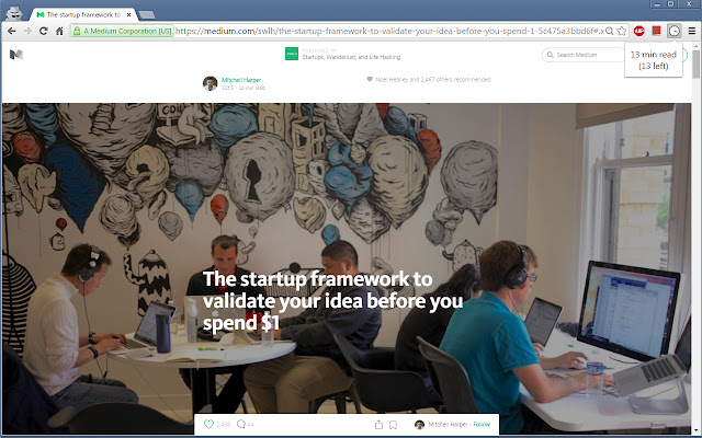 Read Timer chrome extension