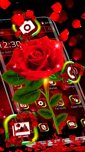 Shiny Red Rose Theme By Backgrounds And Anime Launcher Google