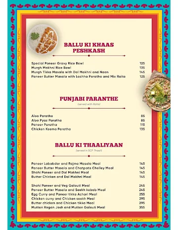 Ballu Bawarchi menu 