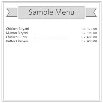 Student Biryani menu 