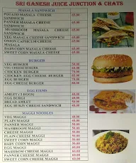 Sri Ganesh Juice Junction And Chats menu 1