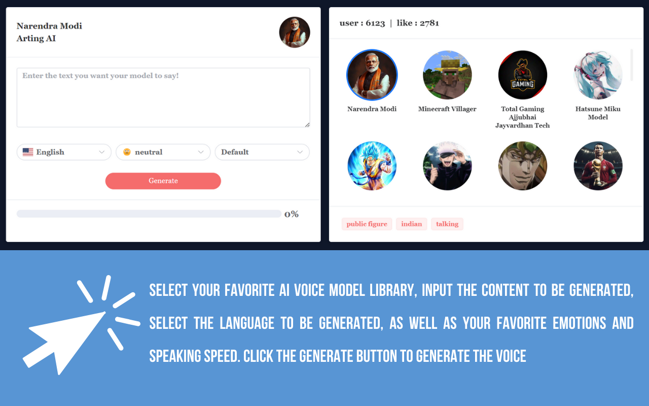 ai celebrity voice clone Chrome Extension Image 4