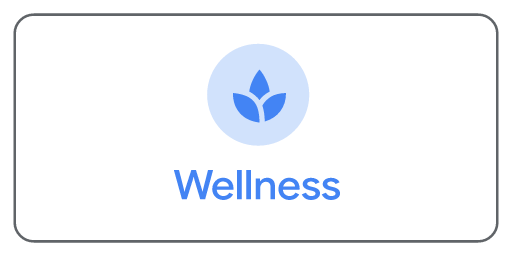 Eine Karte mit dem Symbol für die Kategorie „Wellness“
