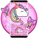 Lovely Cuteness Pink Unicorn Keyboard Theme 6.12.22.2018