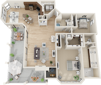 Go to Two Bed, Two Bath C Floorplan page.