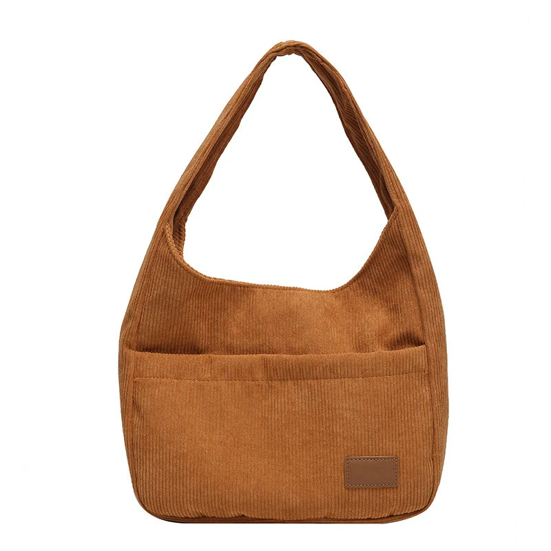 Fashion Trend High Capacity Corduroy Shoulder Bag. Stylish and practical for everyday use, work, or travel, easily fits 