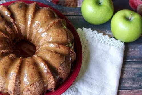 Apple Spice Cake with Sea Salt Caramel Glaze