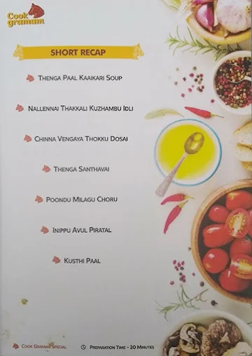 Cook Graamam menu 