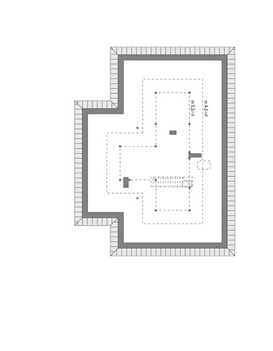 Serdeczny - wariant II - M255b - Rzut poddasza do indywidualnej adaptacji (71,3 m2 powierzchni użytkowej)
