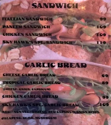 Sky Hawk menu 