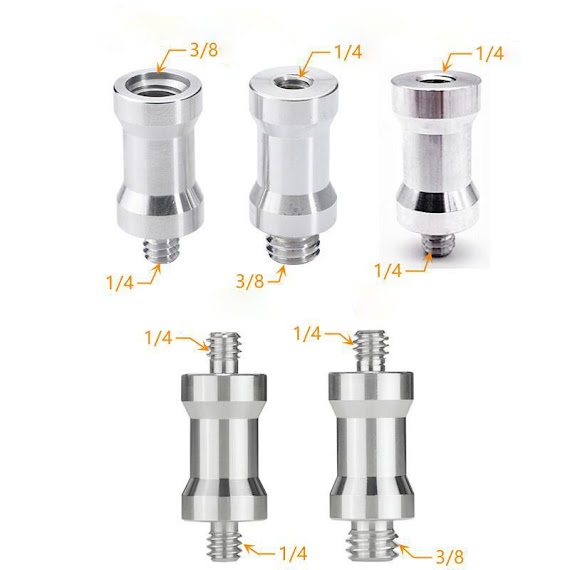 Đầu Nối Chuyển Đổi Ren Ốc Vít Dành Cho Chân Đèn Đuôi 1/4 - 3/8 Inch