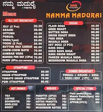 Namma Madurai menu 