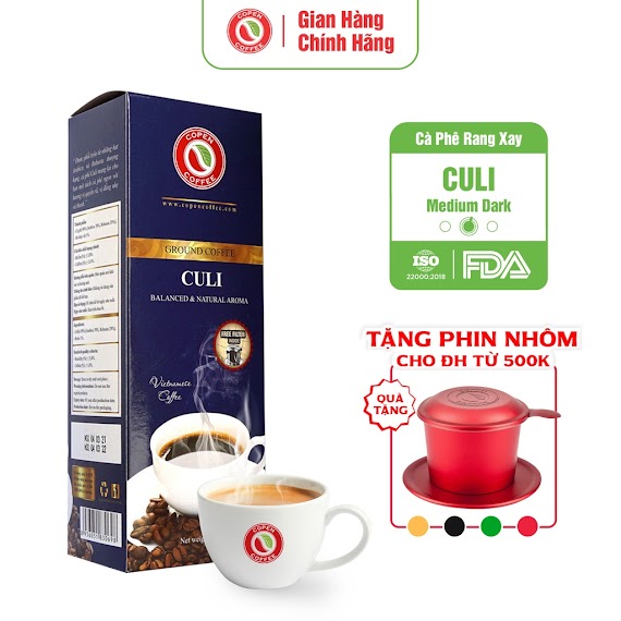 Cà Phê Rang Xay Culi Copen Coffee - Nguyên Chất, Pha Phin Vị Đắng Vừa Phải, Thanh Chua, Hậu Vị Thơm Lâu - 500G