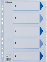 Register plast A4 ESSELTE 1-5 bl/hvit (Org.nr.100132)