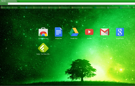 Green Neon Space chrome extension