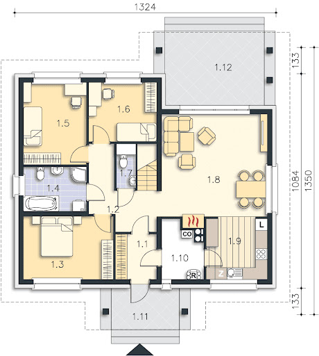 Lucia IV DCB88c - Rzut parteru