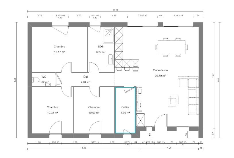  Vente Terrain + Maison - Terrain : 514m² - Maison : 90m² à Hem-Lenglet (59247) 