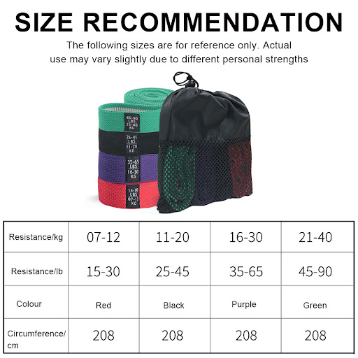 Title 1, Fitness Long Resistance Bands Fabric Set Exerci...