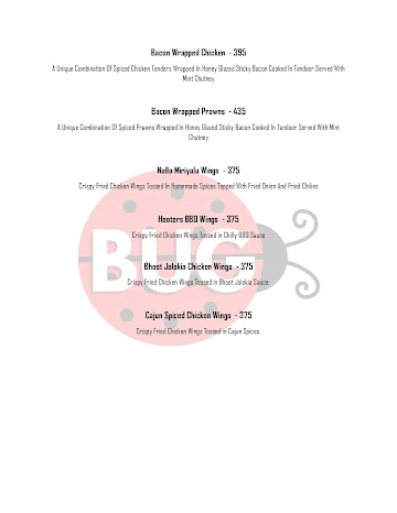 The Bug: Bar & Kitchen menu 