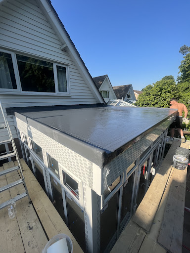 New flexi grp flat roof, new fascia and soffits. 