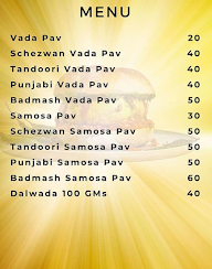 Badmash Vadapav Wala menu 1