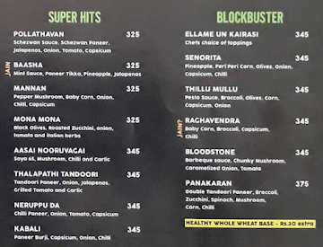 Super Star Pizza menu 