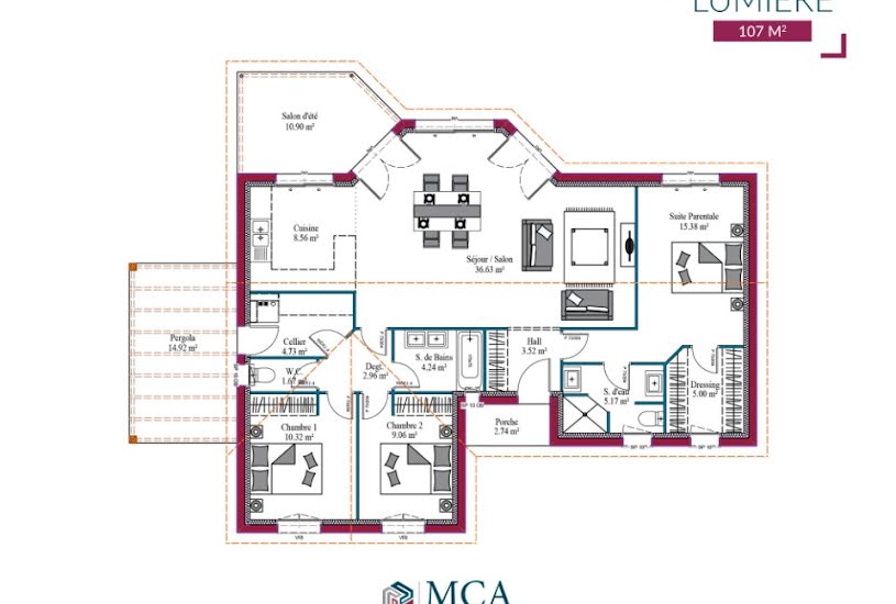  Vente Terrain + Maison - Terrain : 1 300m² - Maison : 107m² à La Brède (33650) 