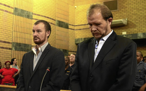 Two farmworkers Pieter Doornward and Phillip Schutte accused of killing Matlhomola Mosweu were sentenced to 18 and 23 years in prison by the North West High Court yesterday.