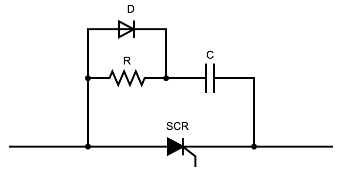 A snubber circuit's design diagram