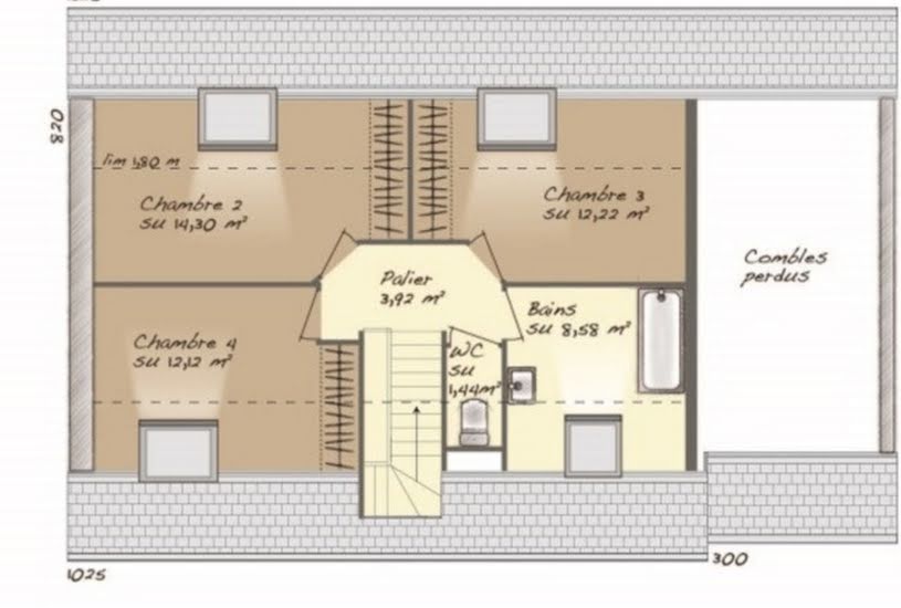  Vente Terrain + Maison - Terrain : 1 550m² - Maison : 100m² à Amfreville-la-Campagne (27370) 