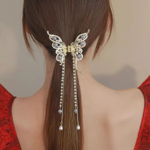 Title 3, Womens Fashion Temperament Bow Tassel Grab Cli...