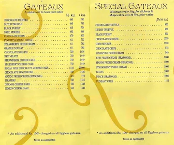 The Bakerie - The Shalimar Hotel menu 