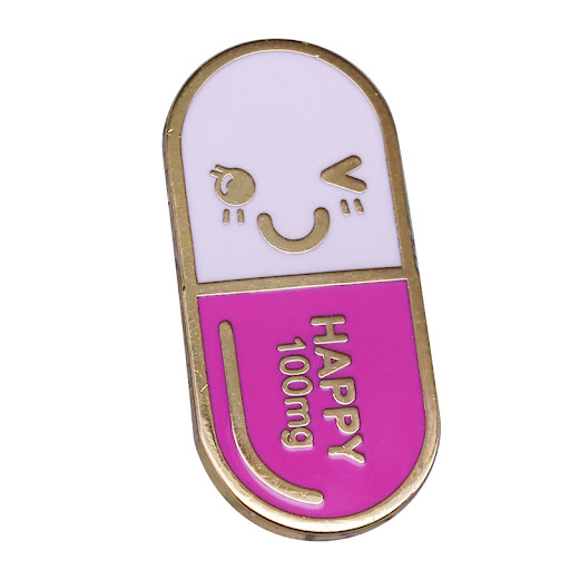 Title 1, Medical Happy Capsule Shaped Brooch Badge. Show...