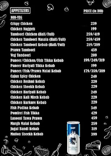 Mugs & Shots menu 