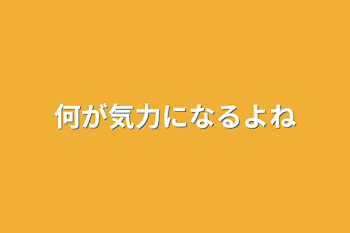 何が気力になるよね