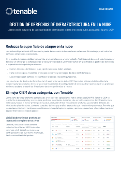 Hoja de datos de Gestión de Derechos de Infraestructura en la Nube con Tenable CIEM