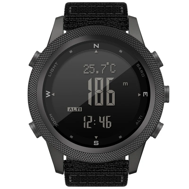 Montre de Sport Homme Multifonction Outdoor Étanche, Chronomètre, Altimètre, Boussole, Pression Atmosphérique, Température et Métronome