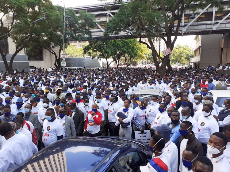 Hundreds of the Jerusalem faction of the International Pentecostal Holiness Church (IPHC) marched to the police head office in Tshwane to submit a memorandum of their demands.